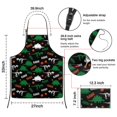 thumbnail image 3 of Black Rawr Dinosaur Skeleton Pattern Apron-Garden Aprons for Women with Pockets-Cotton Linen Waterproof Kitchen Cooking Gardening Aprons Adjustable for Kitchen,Cooking,BBQ and Salon 33x27 Inch, 3 of 7