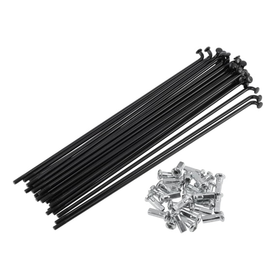 Unique Bargains 28 Set 12G Bicycle Spoke 165 mm Bike Wheel Spoke Carbon Steel Black