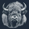 thumbnail image 3 of Bison Portrait Women's Long Sleeve T-shirt American Buffalo Head Western Wildlife Nature Majestic Bull Symbol of Strength, 3 of 7