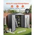 thumbnail image 2 of KFFKFF 6 x 4 FT Metal Outdoor Storage Shed with Lockable Doors & Ventilation, Peak Roof Design for Backyard, Garden, Patio, or Bike Storage, Gray, 2 of 9