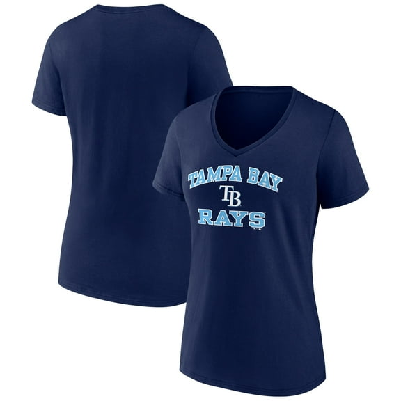 Women's Navy Tampa Bay Rays Heart and Soul V-Neck T-Shirt