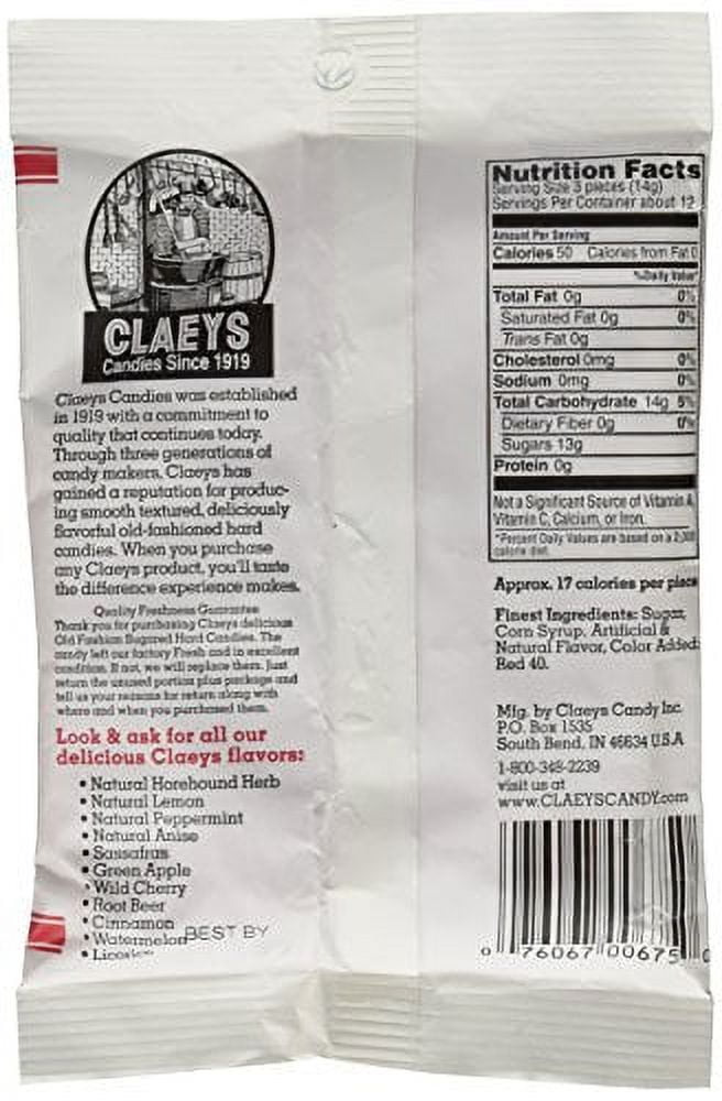 Claeys Candies Cinnamon - Old Fashioned Hard Candy - Artificially and Naturally Flavored - Fat-Free - 6 Ounce - 6-Pack