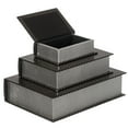 thumbnail image 6 of Set of 3 Velvet Vintage Storage Wooden Antique Classic Decorative Book Box Holder, 6 of 7