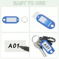 thumbnail image 4 of Uxcell Plastic Key Tags with Split Ring Label Window Identifiers ID Keychain Tags for Name Luggage Fuchsia, 4 of 6