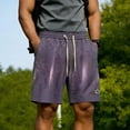 thumbnail image 2 of Hurxie Mens Hiking Shorts Quick Dry Lightweight 3 Zipper Pockets Summer Workout Gym Athletic Running Shorts Men Purple,4XL, 2 of 5