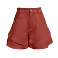thumbnail image 5 of Trendfront Women's High Waisted Solid Color Wide Leg Shorts 2 in 1 Built-in Liner Loose Casual Summer Lounge Shorts, 5 of 6