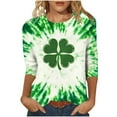 thumbnail image 4 of Odbmxy Shamrock Plus Size Tshirts Women 3/4 Sleeve St. Paddy's Day Shirts for Women Casual Loose Holiday Shirts, 4 of 4