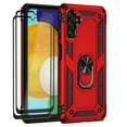 thumbnail image 1 of Aggxpf Samsung A14 5g Case Screen Protector Pack, Tempered Screen Protector Phone Case with Metal Ring Stand for Galaxy A14 5G, Red, 1 of 5