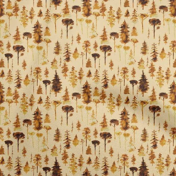 oneOone Polyester Spandex Brown Fabric Tree Craft Projects Decor Fabric Printed By The Yard 56 Inch Wide