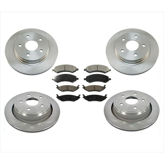 Front Rear Rotors & Brake Pads for Dodge Ram 1500 Pick Up 5 Stud 06-18