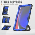 thumbnail image 4 of Case for Samsung Galaxy Tab S10 Lite/S10 FE/S9 FE/S9, 360 Rotating Stand Handle Pencil Holder Shoulder Strap Heavy Duty Shockproof Cover, Dark Blue PC, 4 of 7