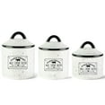 thumbnail image 2 of American Atelier, Round, White Ceramic Kitchen Canisters with Lids (Farm Fresh), Set of 3, 2 of 5