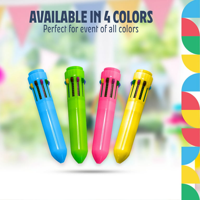 Shuttle Pens 12 Mini Neon Multicolored Plastic Pens Assorted Colors  Ballpoint