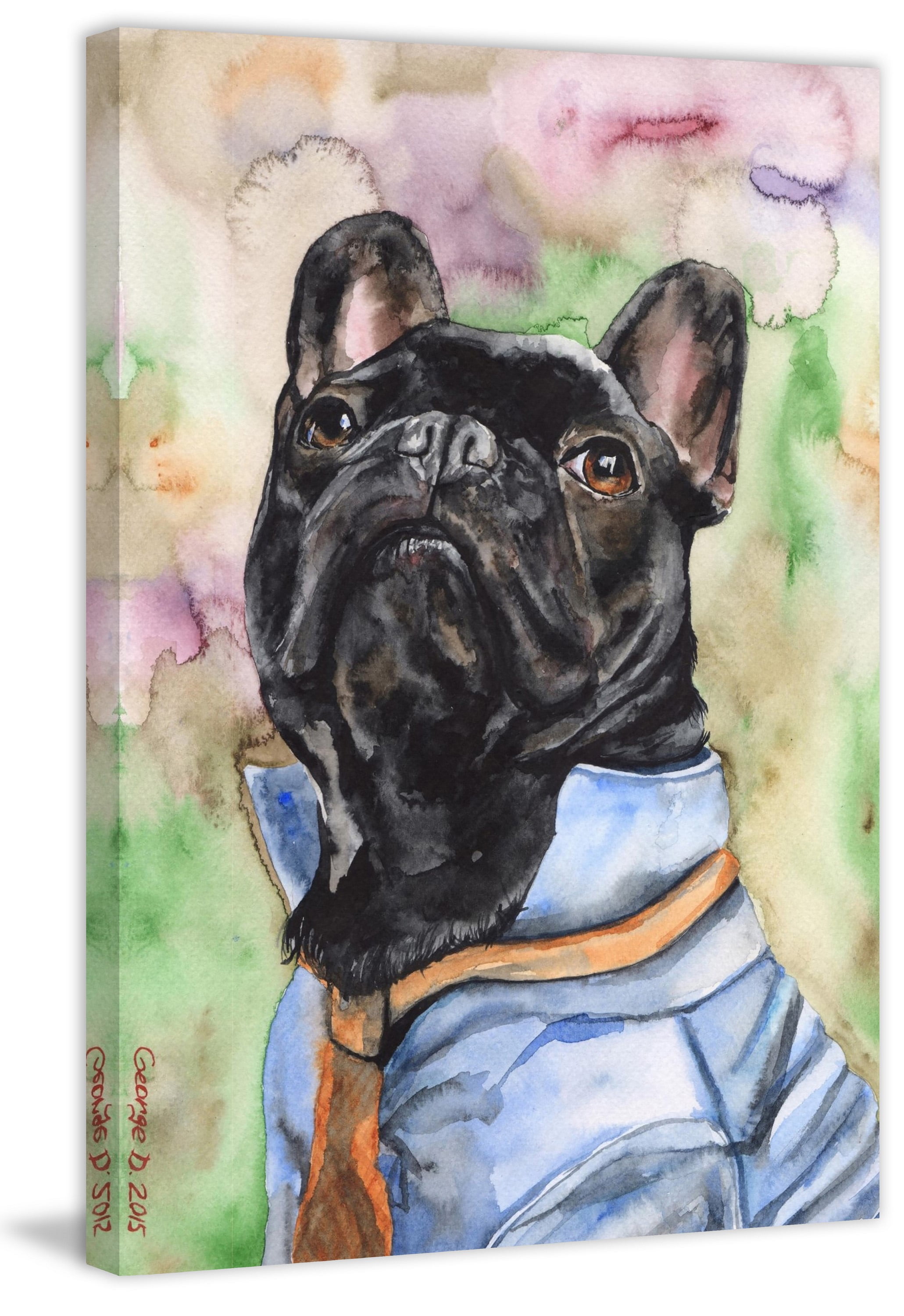 french bulldog painting on canvas