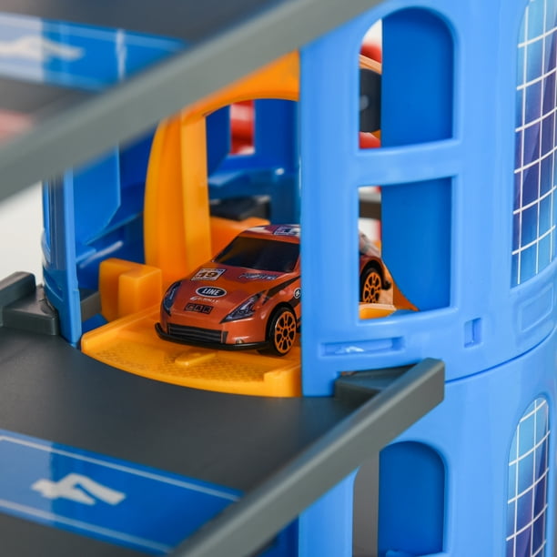 Garage pour voitures jouets avec lave-auto interactif, détection