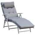 thumbnail image 1 of Outsunny Outdoor Chaise Lounge Chair with Folding Design Grey, 1 of 9