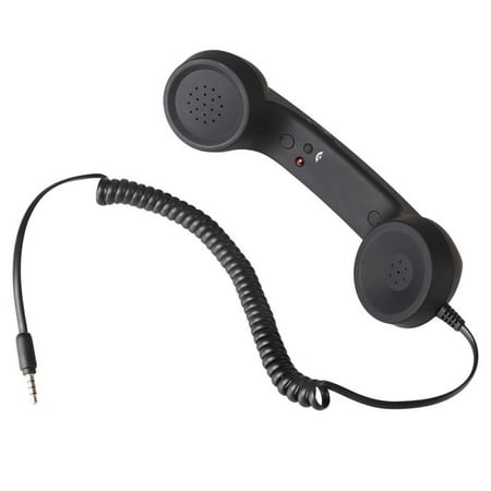 Retro Vintage Classic Style Corded Phone Handset - Old-school Style Classic POP Handset for iPhone, iPad, iPod, and Android Phones Landline Telephone Microphone