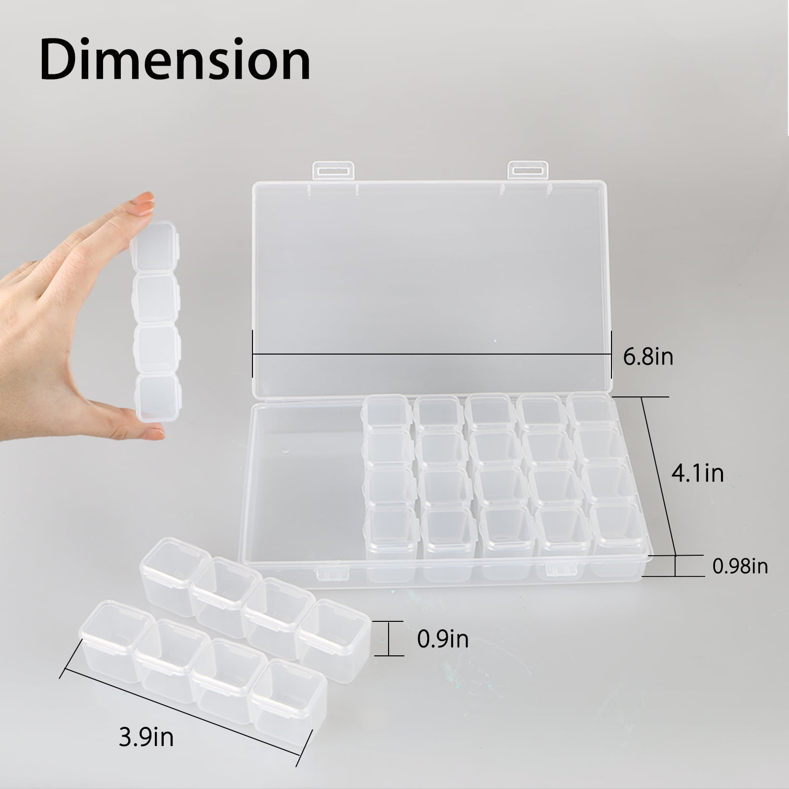 28 Slots Clear Jewelry Adjustable Box Case Container Organizer Storage Beads DIY