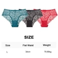 thumbnail image 2 of 3 pcs Womens Underwear Invisible Seamless Bikini Lace Underwear Half Back Coverage Panties, 2 of 6