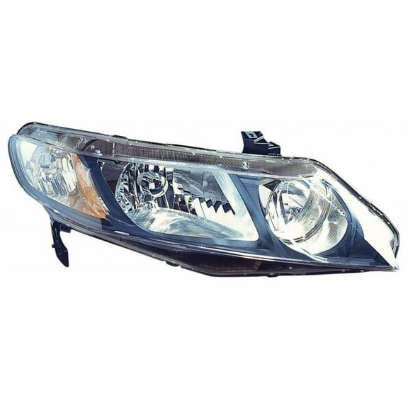 CarLights360: For 2006-2011 Honda Civic Headlight Assembly Passenger Side Black Housing DOT Certified For HO2503127