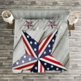 thumbnail image 3 of Ambesonne 4th of July Quilted Bedspread Set 3 Pcs, Star US Flag, Queen Size, Multicolor, 3 of 3