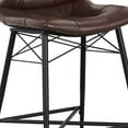 thumbnail image 3 of Benjara Button Tufted Fabric Counter Stool with Bucket Seating, Set of 2, Brown, 3 of 5