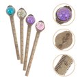 thumbnail image 3 of 4pcs Metal Bookmark Ruler Book Mark with Vintage Dried Flower Page Marker, 3 of 7