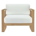thumbnail image 3 of Pemberley Row Solid Teak Wood Natural/White Outdoor Patio Armchair Rectangular Water Resistant 29.5"H x 33.5"W x 34.5"D Unassembled, 3 of 5