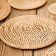 thumbnail image 4 of 4 Piece Rattan Trivet Set Insulated Hot Pads Durable Heat Mats For Kitchen Countertop Dining Table, 4 of 5