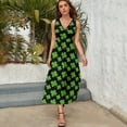 thumbnail image 3 of Saint Patrick Clover Womens Night Club Maxi Dress V Neck Sleeveless Bohemia Long Dresses, 3 of 9