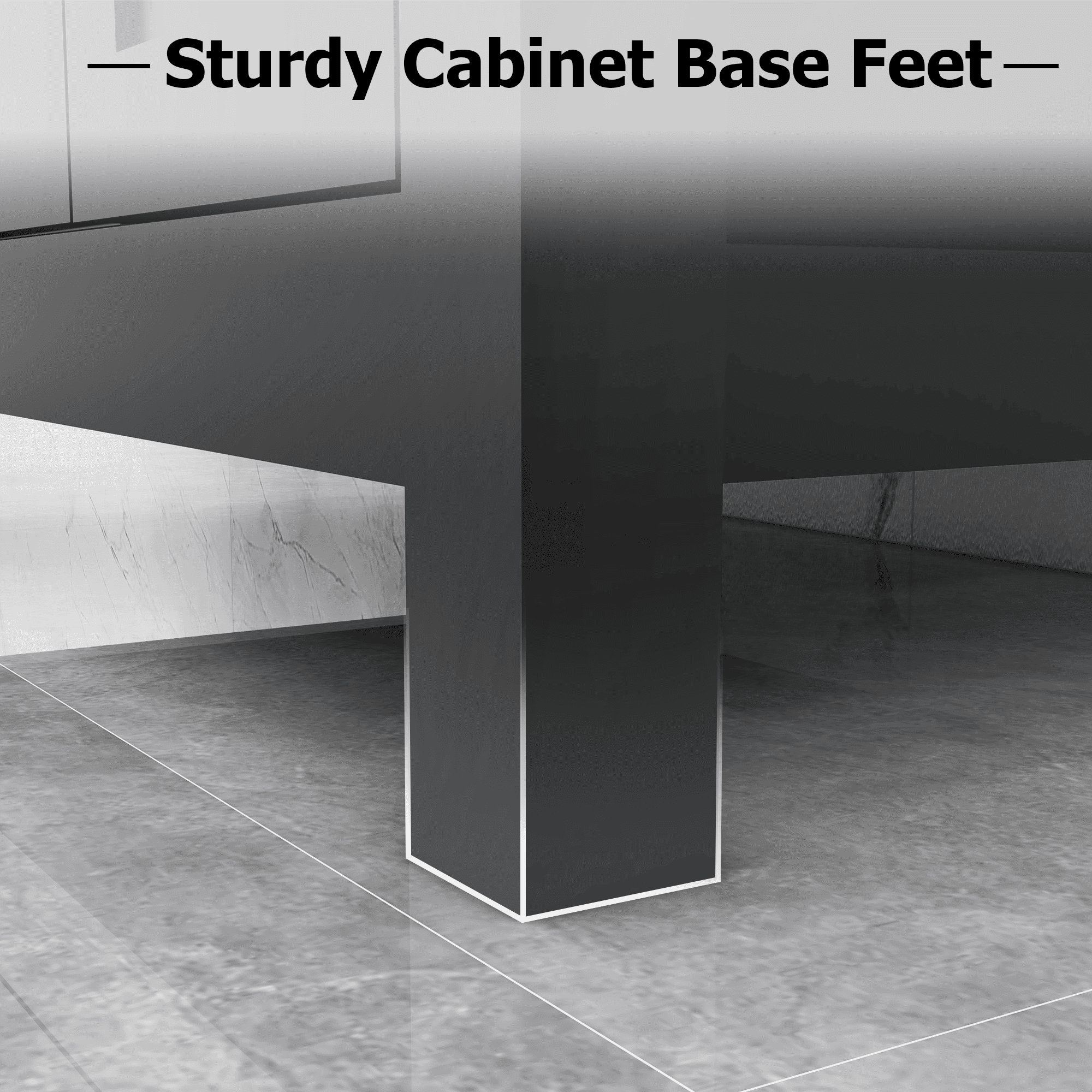 30 Inch Black Bathroom Vanity without Sink Top Base Only