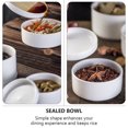 thumbnail image 2 of 1 Pc Ceramic Steaming Bowl Practical Seasoning Bowl Sealed Can with Lid (White), 2 of 9