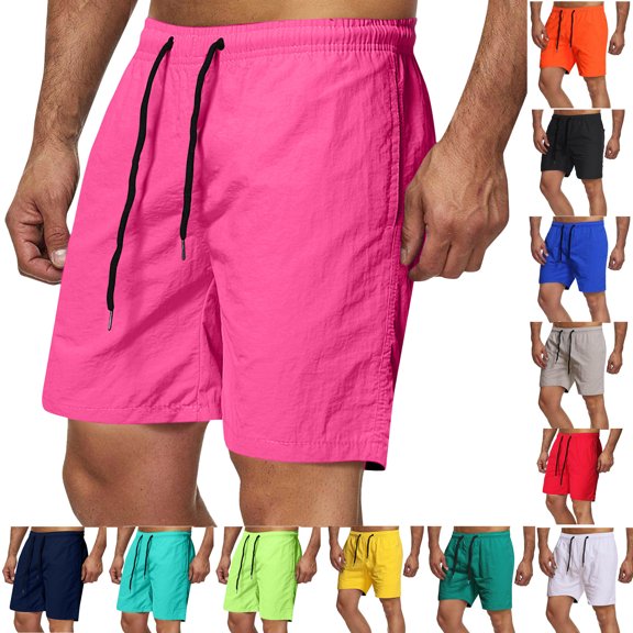 Dgankt Men's and Big Men's Swim Trunks Elastic Waist Quick Dry Bathing Suit,Size M-4XL