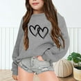 thumbnail image 2 of Chenglor Hoodies for Girls 10-12 Toddler Girls Heart Sweatshirt Girls First Day Of School Outfit 7 Year Old Girl Clothes Children's Fashion Clothes (7-8 Years Grey), 2 of 4