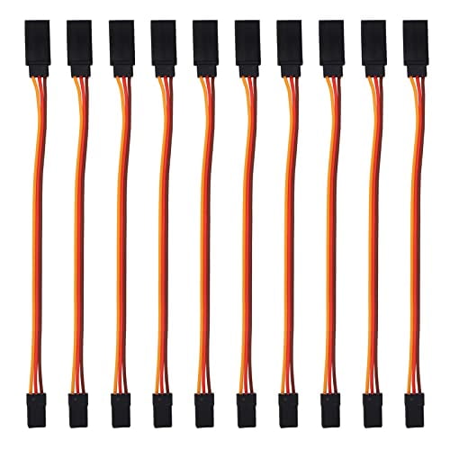 ACEIRMC 10pcs 3-Pin Servo Extension Cable Cord Female to Male Lead Wire Connector JR for RC Car Airplanes Remote Control (15cm)
