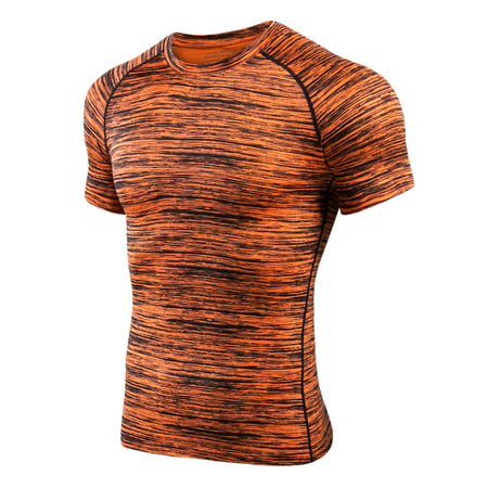 Lixada Men's Short Sleeve Athletic Compression T shirt Top Tee Quick Dry Running Baselayer Sport (Best Running Base Layer Winter)