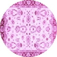 thumbnail image 1 of Ahgly Company Indoor Round Oriental Purple Traditional Area Rugs, 5' Round, 1 of 4