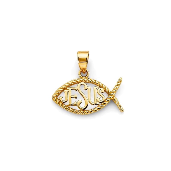 Genuine 14K Solid Yellow Gold Jesus Pendant – Religious Spiritual Necklace, 15mm x 17mm, Lightweight & Gift-Ready