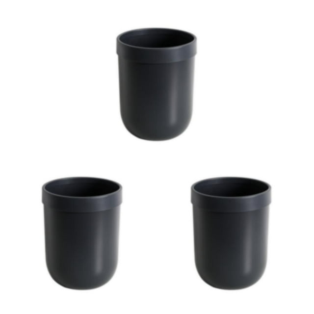 Transemion Wide Application Trash Bin For Kitchen And Bathroom Durable And Large Capacity PP Bathroom Trash Can black large size 3Set