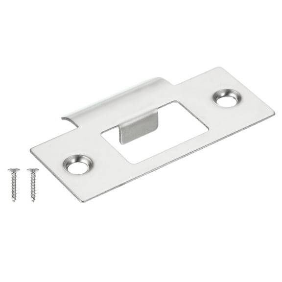 Uxcell Universal Latch Strike Plate with Screw for Door Silver