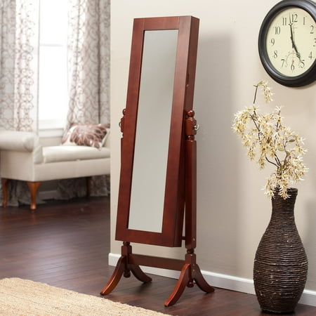 Heritage Armoire - Heritage Jewelry Armoire Cheval Mirror - Cherry