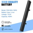thumbnail image 2 of New Replacement PA5185U-1BRS Laptop Battery for Toshiba Satellite C50 C55 C55D C55T L55 L55D L55T Series fit C55-B5200 C55-B5270 C55D-B5310 PA5184U-1BRS PA5186U-1BRS PA5195U-1BRS, 2 of 8