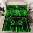 thumbnail image 2 of Feelyou Cartoon Green Gamepad Twin Sheet Sets, Video Gaming Gamer Twin Fitted Sheet, Teens Kids Boys Girls Flat Sheet, Super Cozy Room Decor, 3pcs, 2 of 7