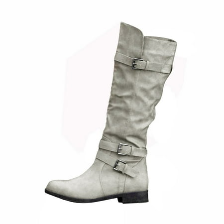 

bvgfsahne Retro Boots For Women Boots Shoes Knee Hign Boots Heel Chunky Women s Booties Women s Boots