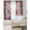 thumbnail image 2 of Independence Day Blackout Curtains for Bedroom Living Room Darkening Curtains 84 Inch Length 2 Panels Set Patriotic Gnomes USA Flag Flowers Retro Window Curtain Window Treatment Drapes 42"x84", 2 of 9