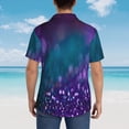 thumbnail image 4 of Kll Men'S Hawaiian Shirt Short Sleeve Button Down Beach Shirts-Purple And Green Glitter, 4 of 7