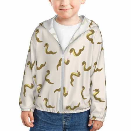 

Gaeub Cartoon Snake Print Athletic Sun Protection Hoodie for Kids Long Sleeve Outdoor UV Shirt Running Fishing Top for Boys Girls-5 Years