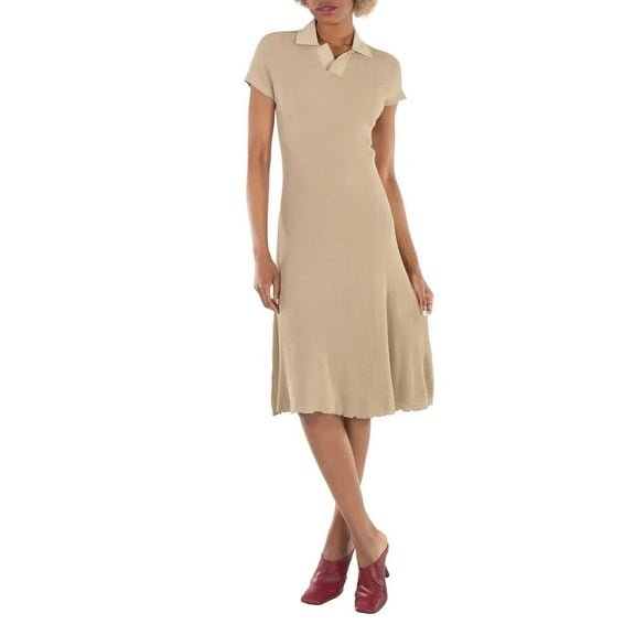 Burberry Stretch Design Polo Collar Dress, Size Large