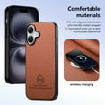 thumbnail image 3 of Case Designed for iPhone 16 Plus, Fabric Texture Back +TPU Frame, Luxury Ultra Slim Shockproof Drop Protective Lightweight Anti-Slip Anti-Scratch Back Case Cover for iPhone 16 Plus, Brown, 3 of 9