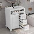 thumbnail image 5 of LiviNest 24 Inch Freestanding Bathroom Vanity: 6-in-1 Storage System with Ceramic Sink - 100lbs Capacity for Small Bathrooms & Apartments - Solid Wood & MDF White Vanity Cabinet, 5 of 6